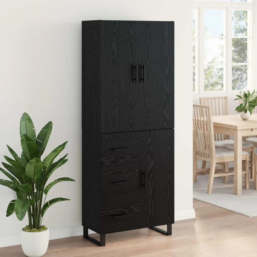 Haut Armoire avec tiroir 2 pcs Chêne noir 69,5 x 34 x 180 cm - 4