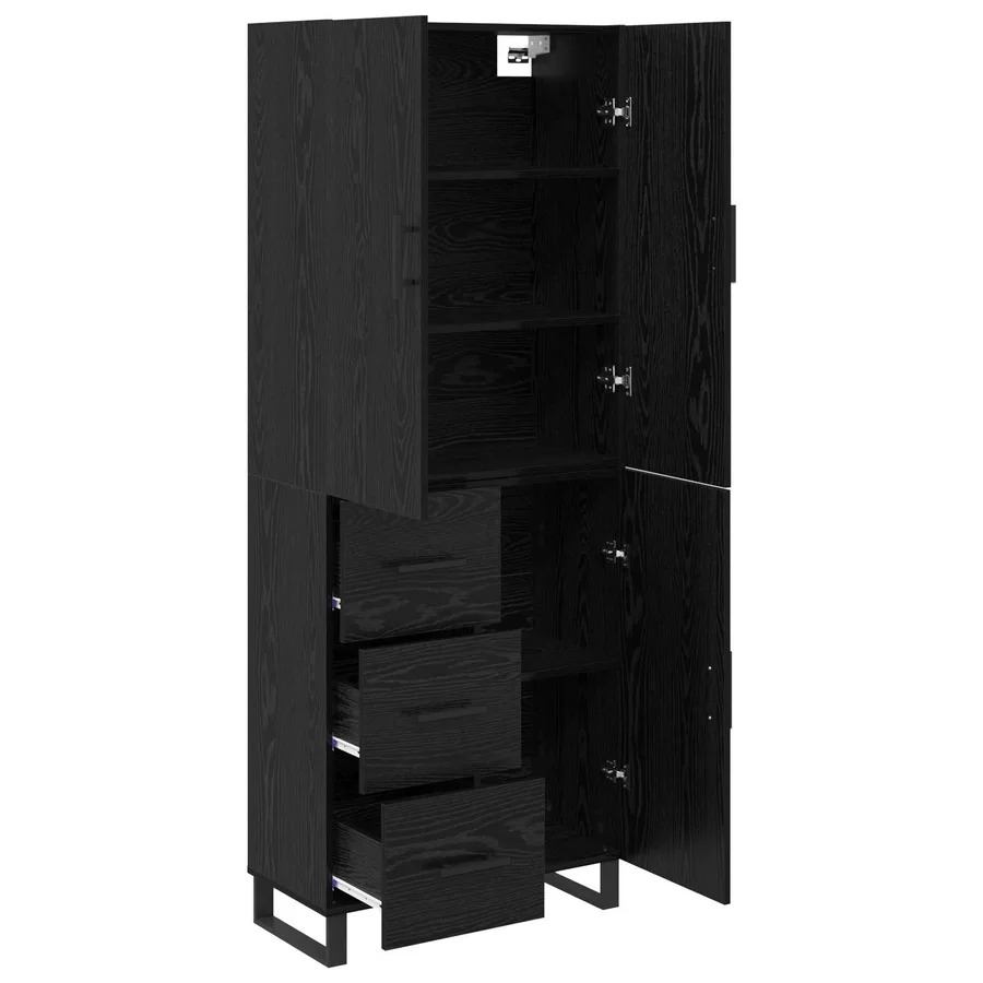 Haut Armoire avec tiroir 2 pcs Chêne noir 69,5 x 34 x 180 cm - 5