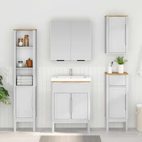 Armoire de salle de bain avec porte FLORO Blanc 35 x 30 x 90 cm