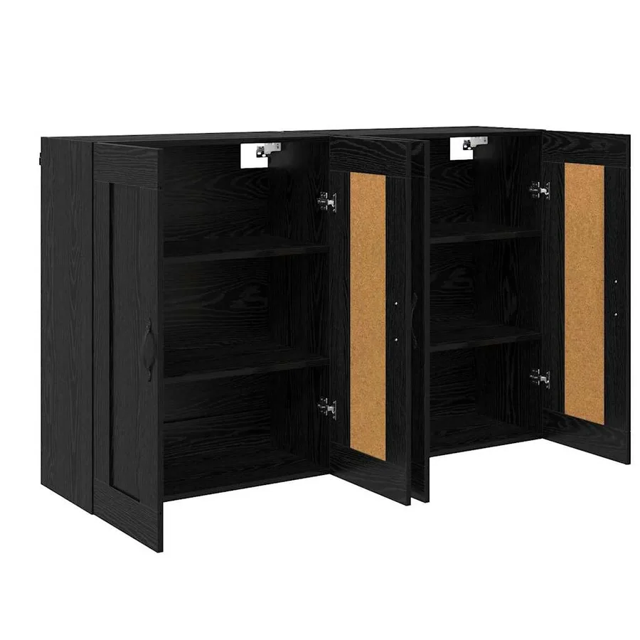 Meuble mural Montage mural 2 pcs Chêne noir 69,5 x 34 x 90 cm - 6