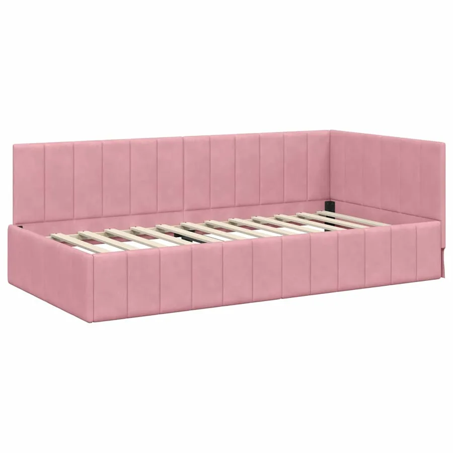 Cadre de lit d'angle avec matelas 2 pcs Gris Velours - 6