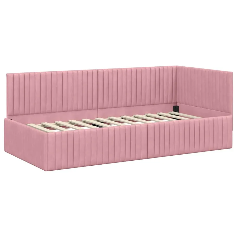 Cadre de lit d'angle avec matelas 2 pcs Gris Velours - 6