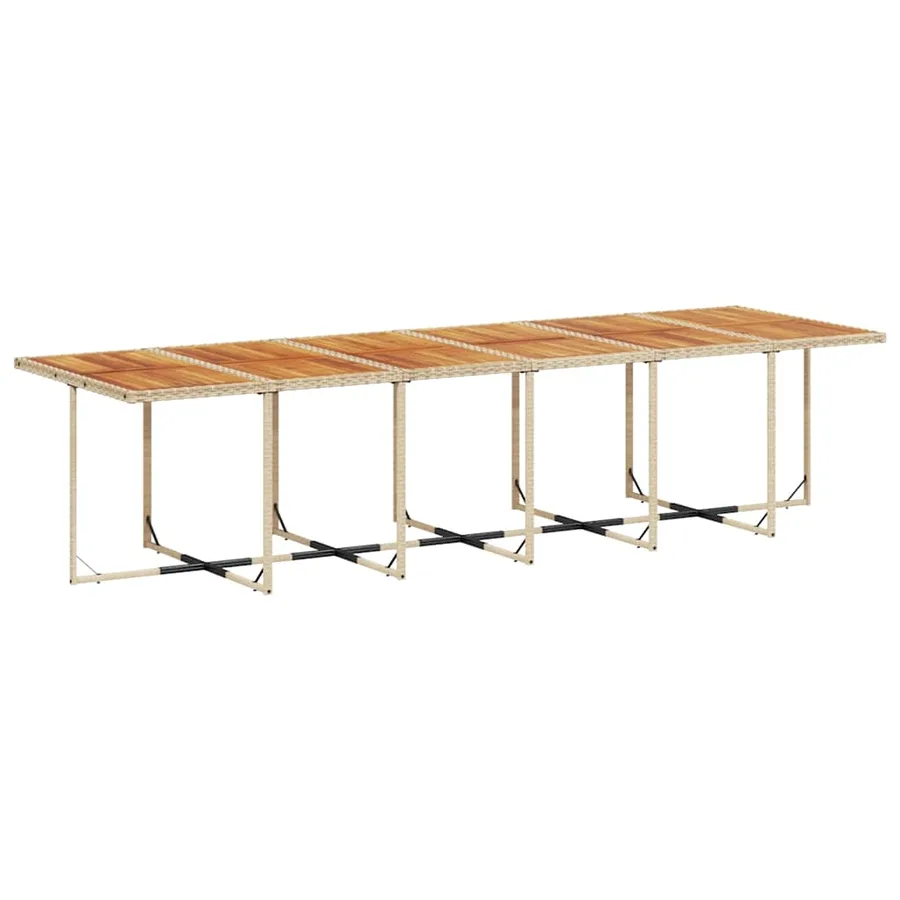 Ensemble à manger de jardin et coussins 13 pcs beige - 4