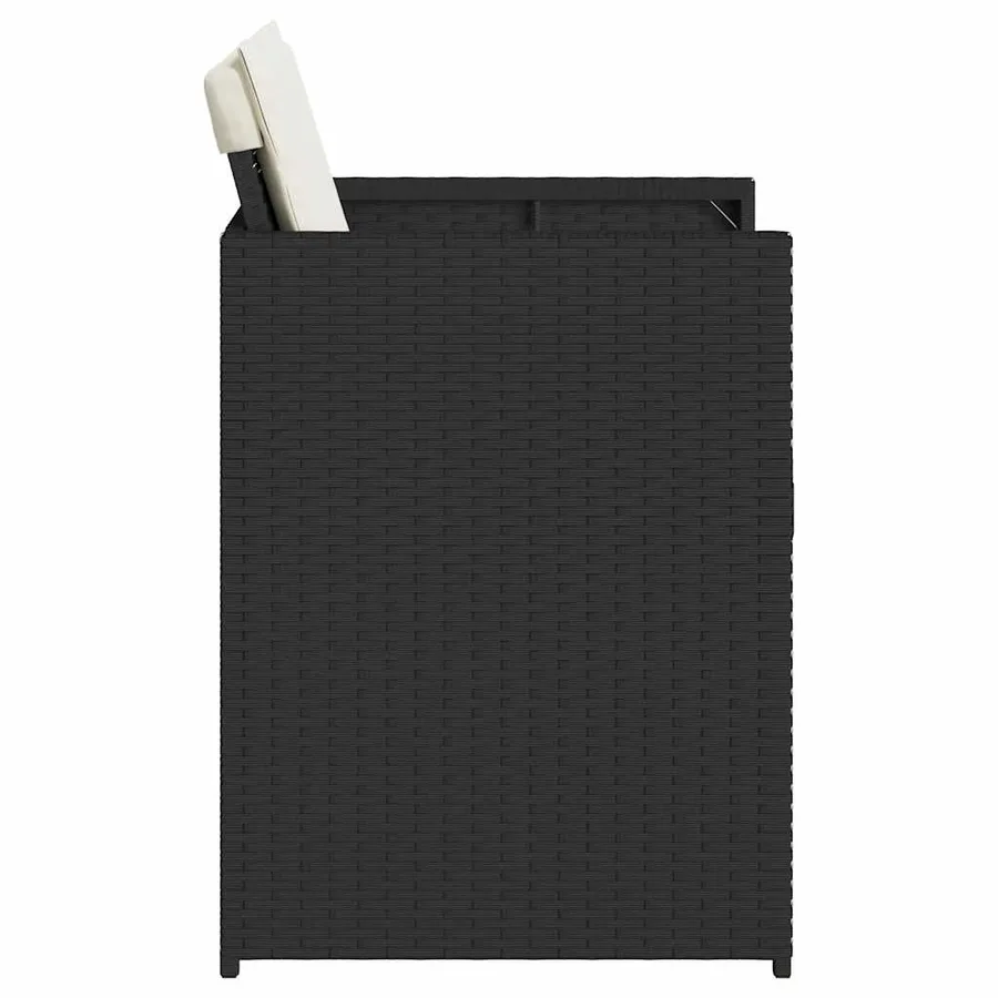 Chaises de jardin lot de 4 avec coussins noir résine tressée - 6