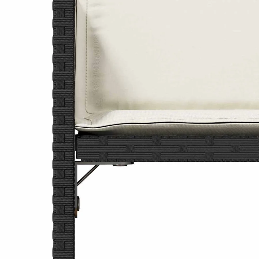 Chaises de jardin lot de 4 avec coussins noir résine tressée - 9