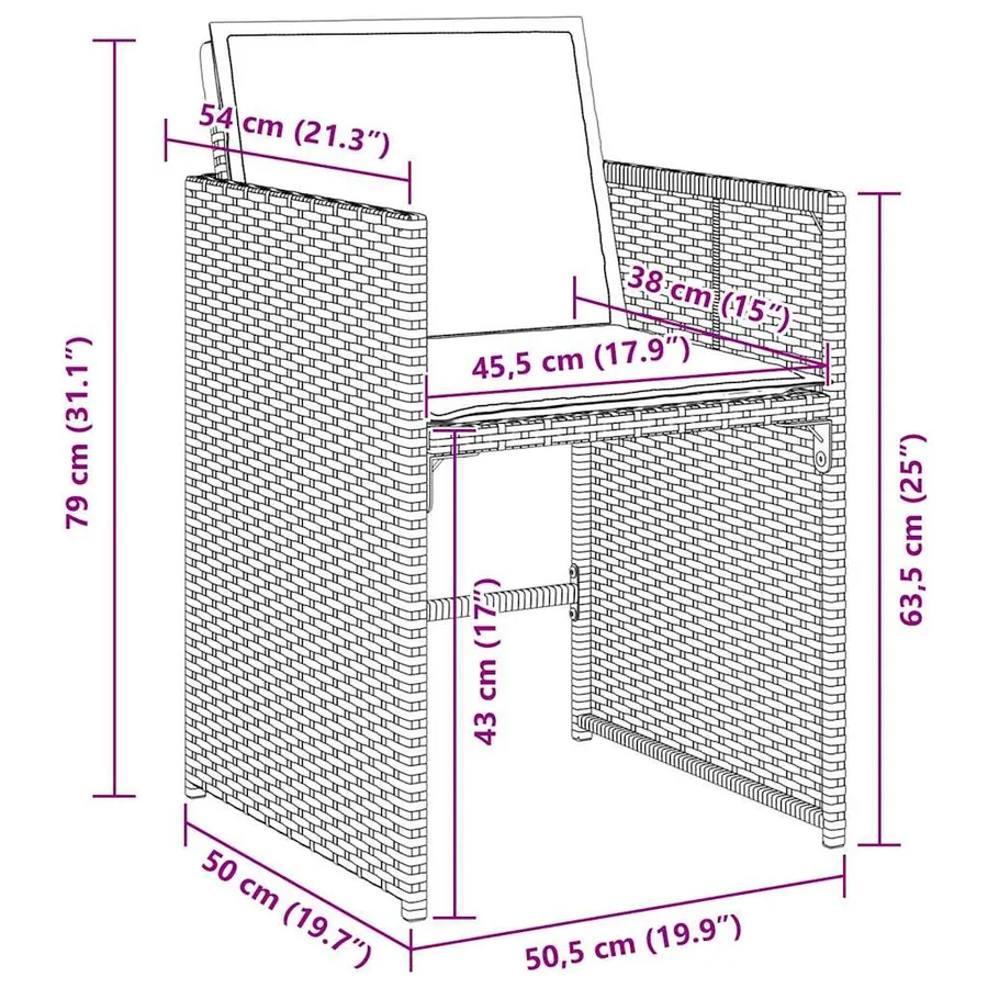 Ensemble de salle à manger pour jardin 5 pcs Noir polyrotin - 10