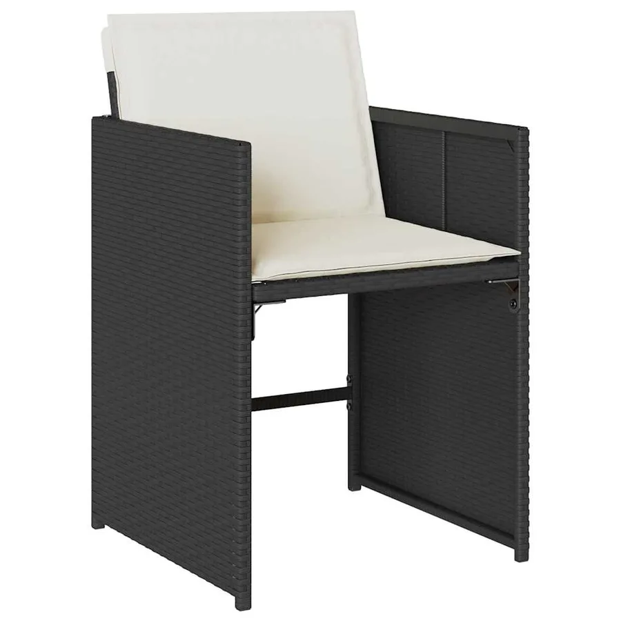 Ensemble de salle à manger pour jardin 5 pcs Noir polyrotin - 6