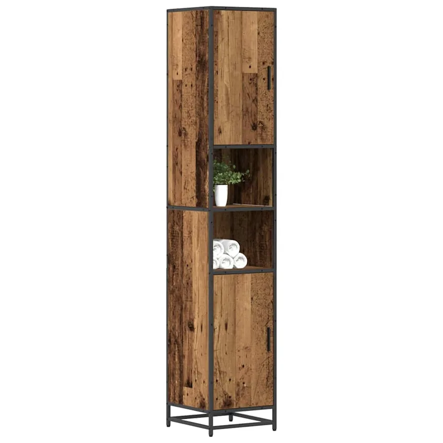 Ensemble de mobilier de salle de bain avec étagère Bois Ancien - 3