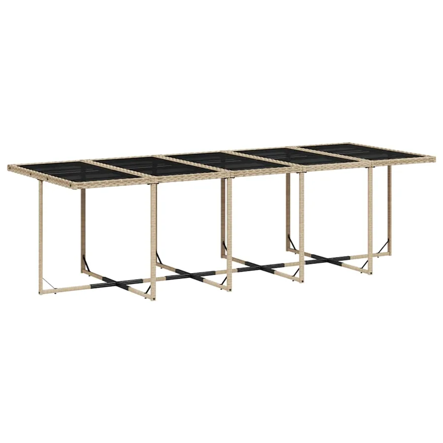 Ensemble à manger de jardin et coussins 13 pcs beige - 3