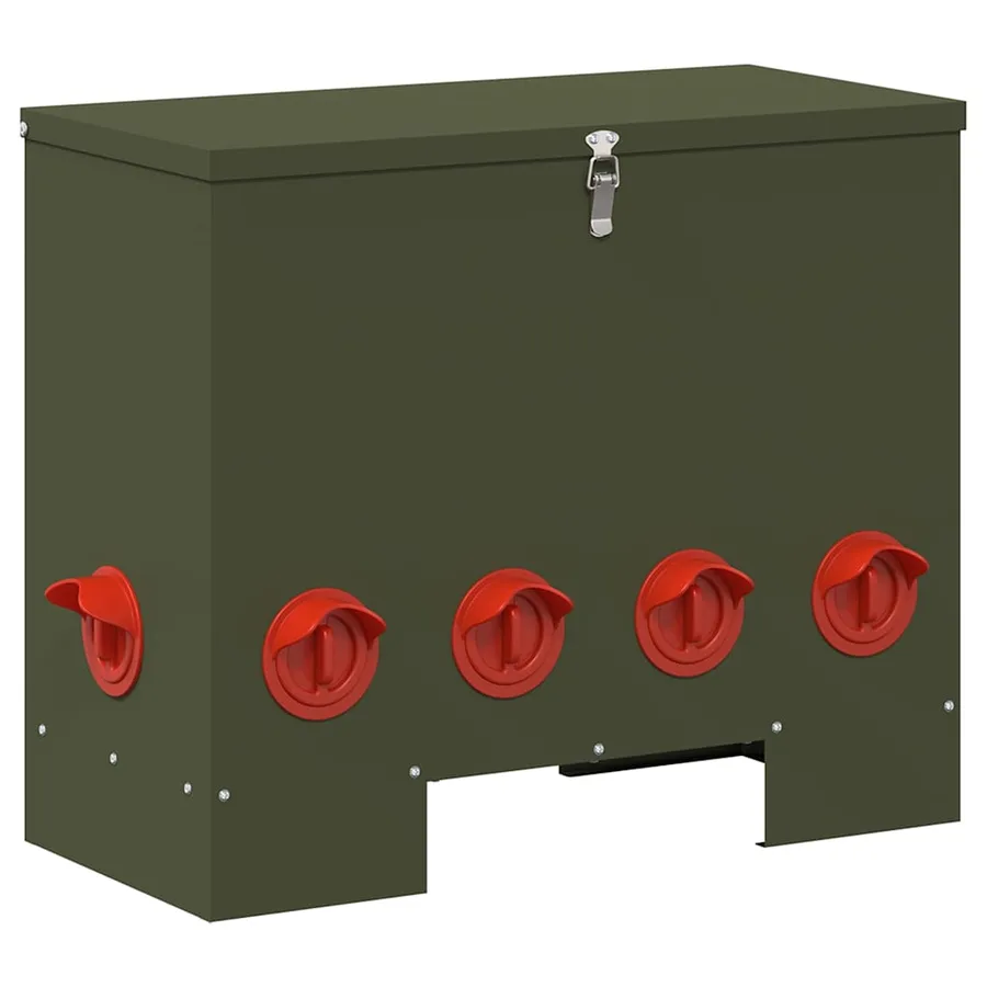 Mangeoire pour poules 2 pcs Vert olive 60,5 x 29 x 51 cm - 4