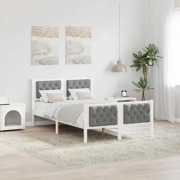 Cadre de lit Gris clair 120 x 200 cm Pin massif