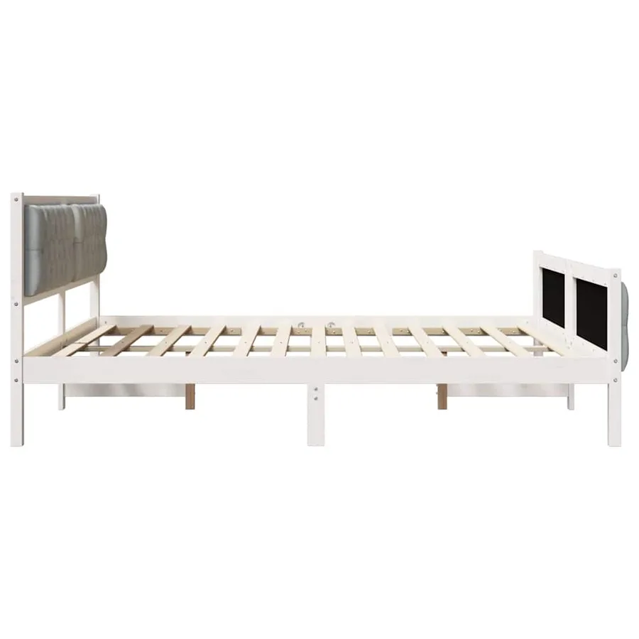 Cadre de lit Gris clair 160 x 200 cm Pin massif - 6