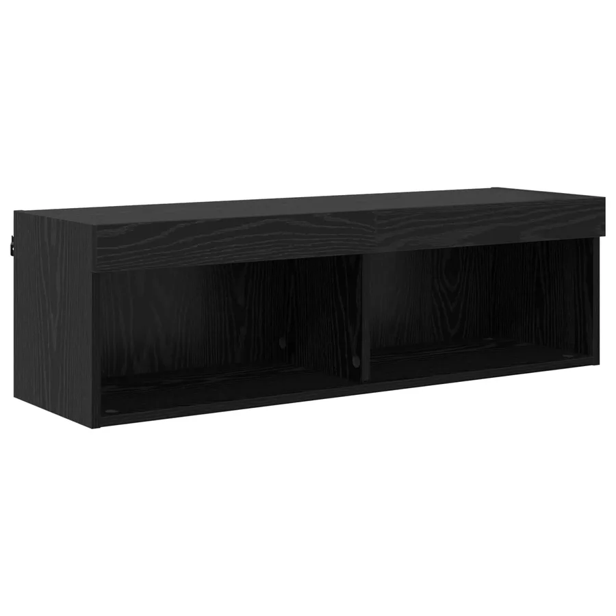 Unités murales TV avec LED 5 pcs Chêne noir Bois d'ingénierie - 7