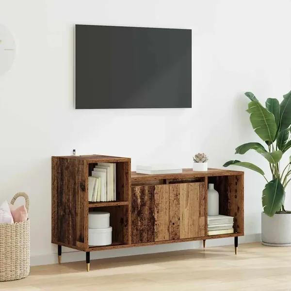 Meuble TV Bois Ancien 100 x 35 x 55 cm Bois d'ingénierie