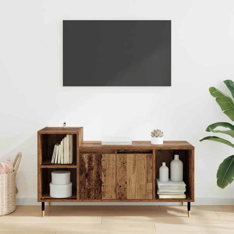 Meuble TV Bois Ancien 100 x 35 x 55 cm Bois d'ingénierie - 4