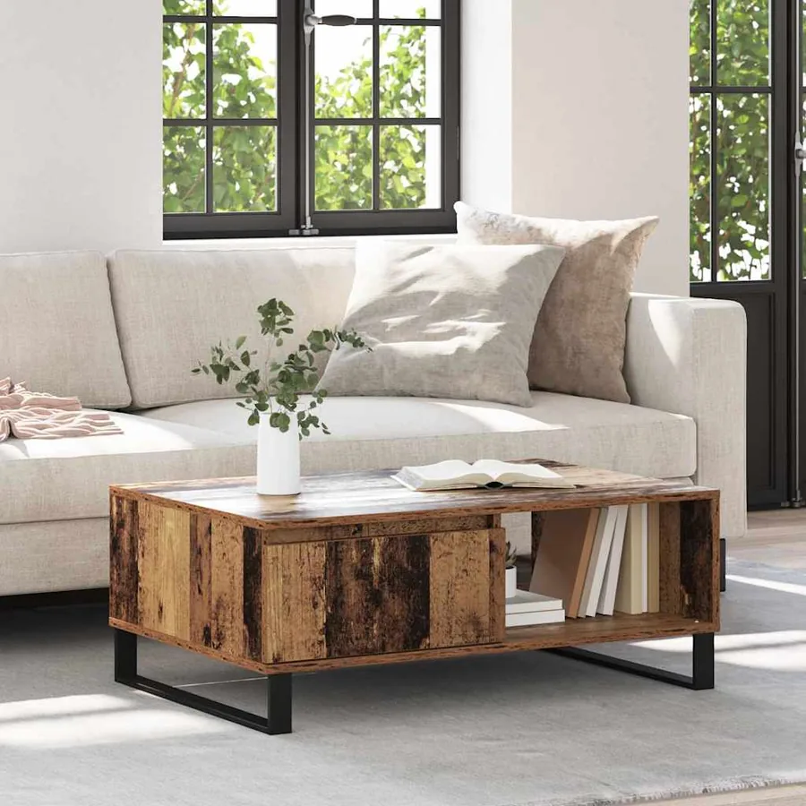 Table basse Bois Ancien 90 x 60 x 35 cm Bois d'ingénierie