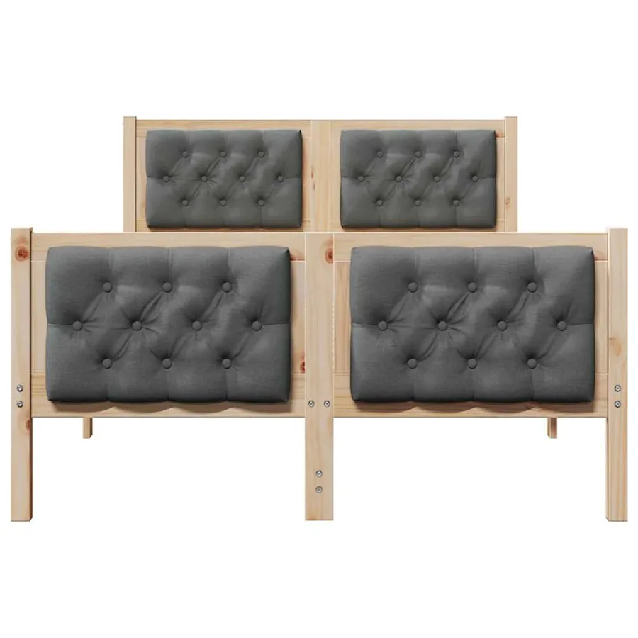 Cadre de lit Gris foncé 120 x 190 cm Pin massif - 5