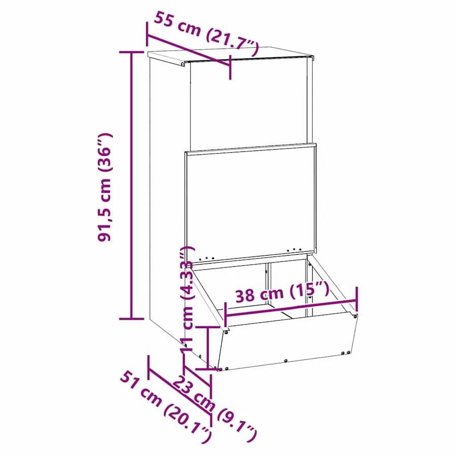 Distributeur de porcs Vert olive 55 x 38 x 76 cm - 13