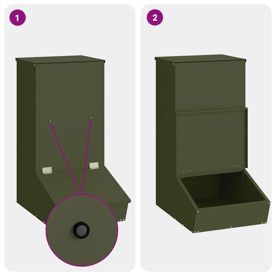 Distributeur de porcs Vert olive 55 x 38 x 76 cm - 9
