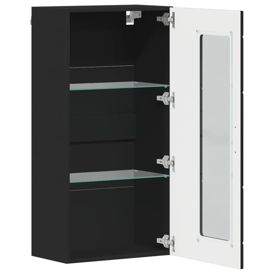 Cabinet en Bois Noir 50 x 29 x 100 cm Bois d'ingénierie - 5