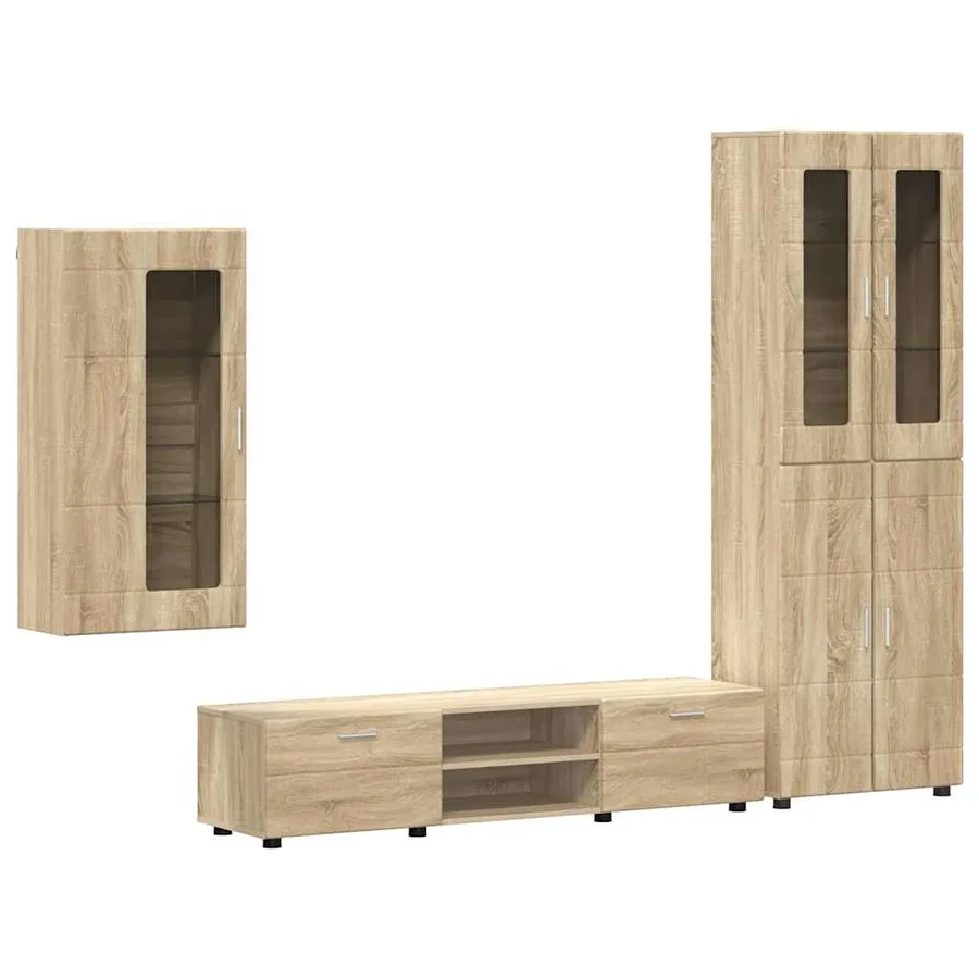 Ensemble meuble TV FLORIN 3 pcs Chêne Sonoma Bois d'ingénierie - 2