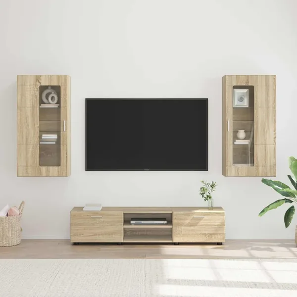 Ensemble meuble TV FLORIN 3 pcs Chêne Sonoma Bois d'ingénierie