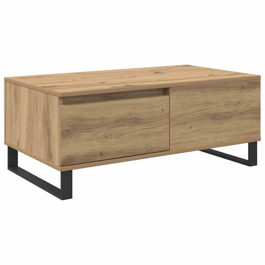 Table basse Chêne artisanal 90 x 50 x 36,5 cm Bois d'ingénierie - 2