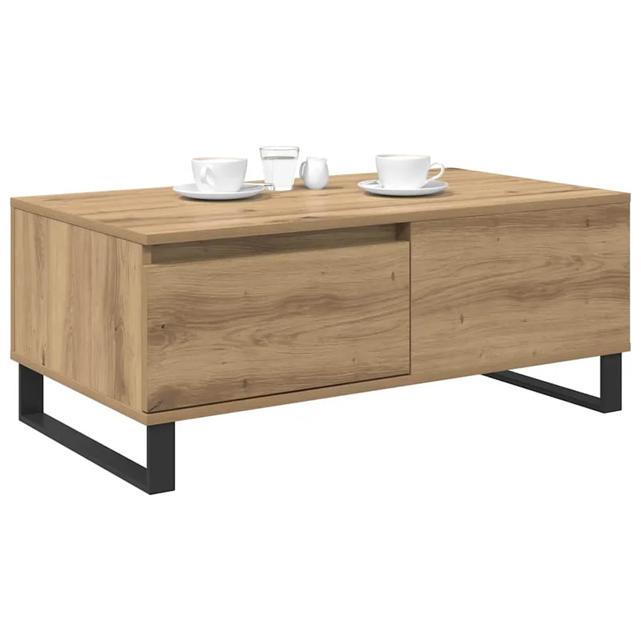 Table basse Chêne artisanal 90 x 50 x 36,5 cm Bois d'ingénierie - 3