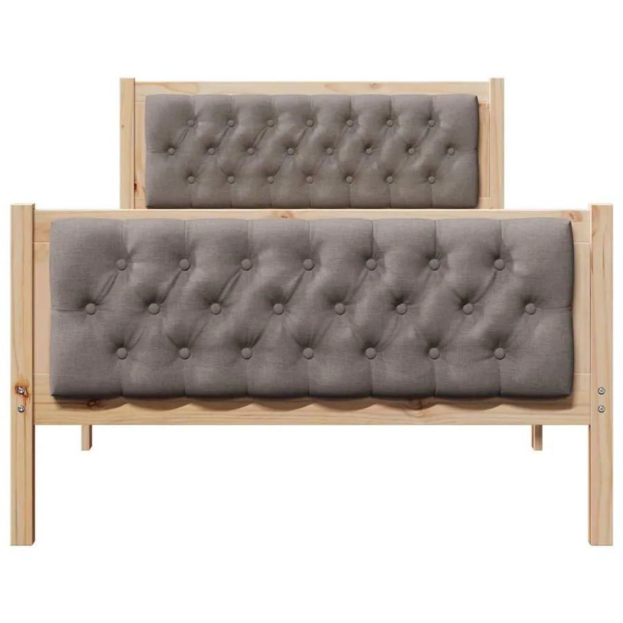 Cadre de lit avec tête de lit Taupe 100 x 200 cm Pin massif - 5