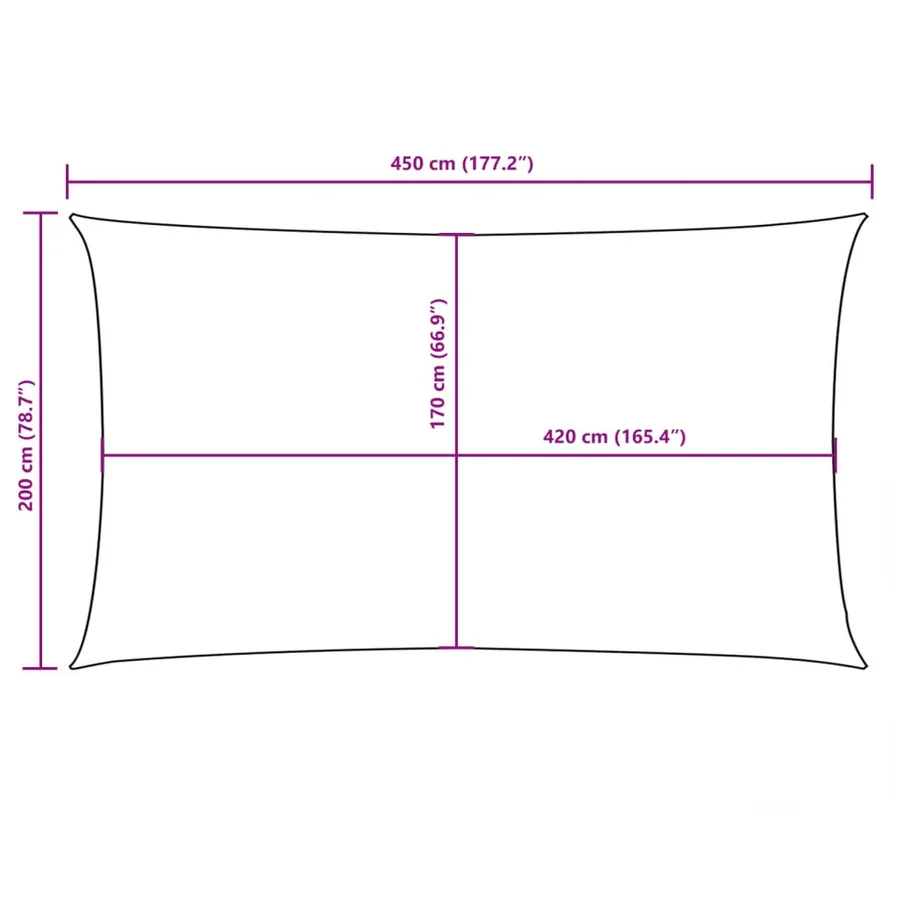 Voile de parasol tissu oxford rectangulaire 2x4,5 m crème - 10