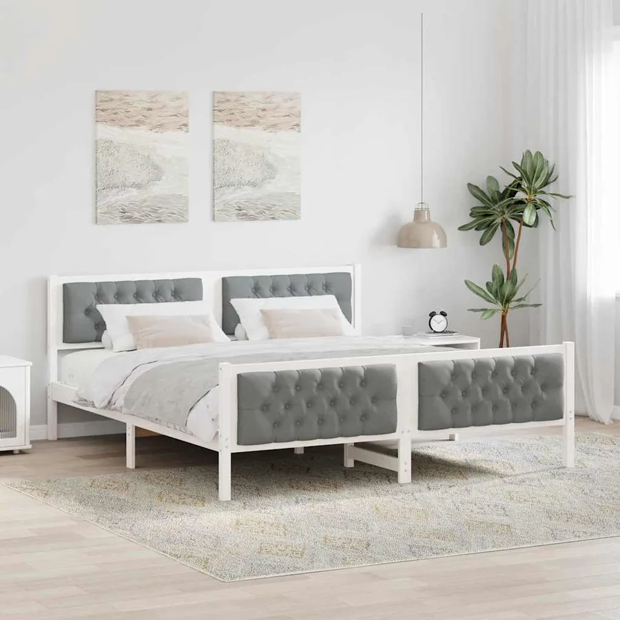 Cadre de lit Gris clair 180 x 200 cm Pin massif