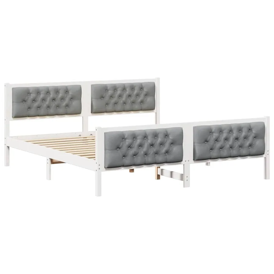 Cadre de lit Gris clair 180 x 200 cm Pin massif - 2