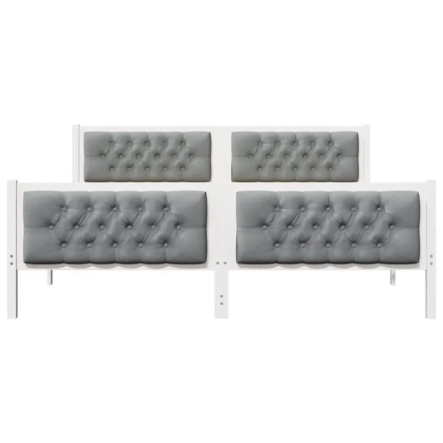 Cadre de lit Gris clair 180 x 200 cm Pin massif - 5