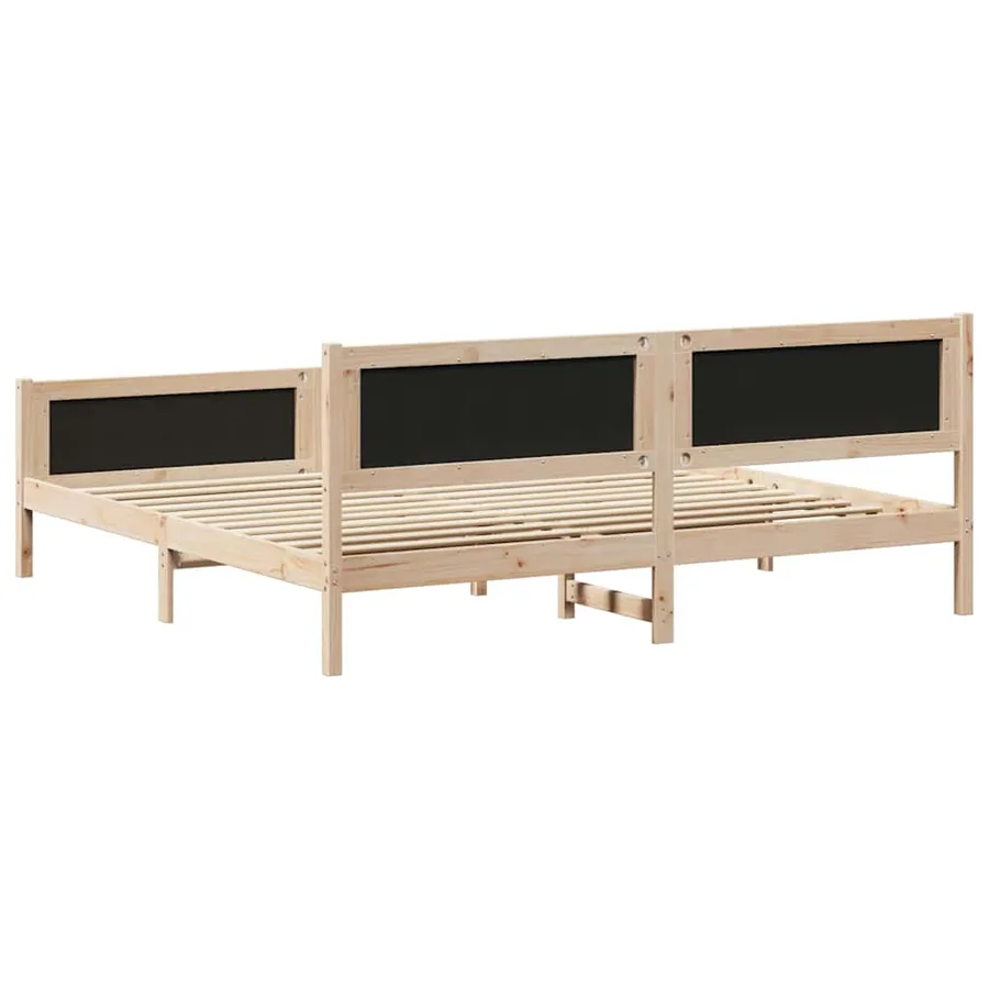 Cadre de lit Gris clair 200 x 200 cm Pin massif - 7