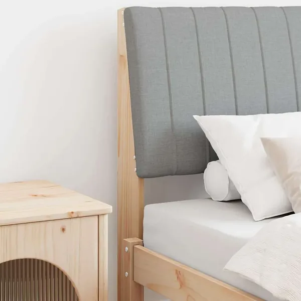 Tête de lit capitonnée Gris clair 75 cm Pin massif