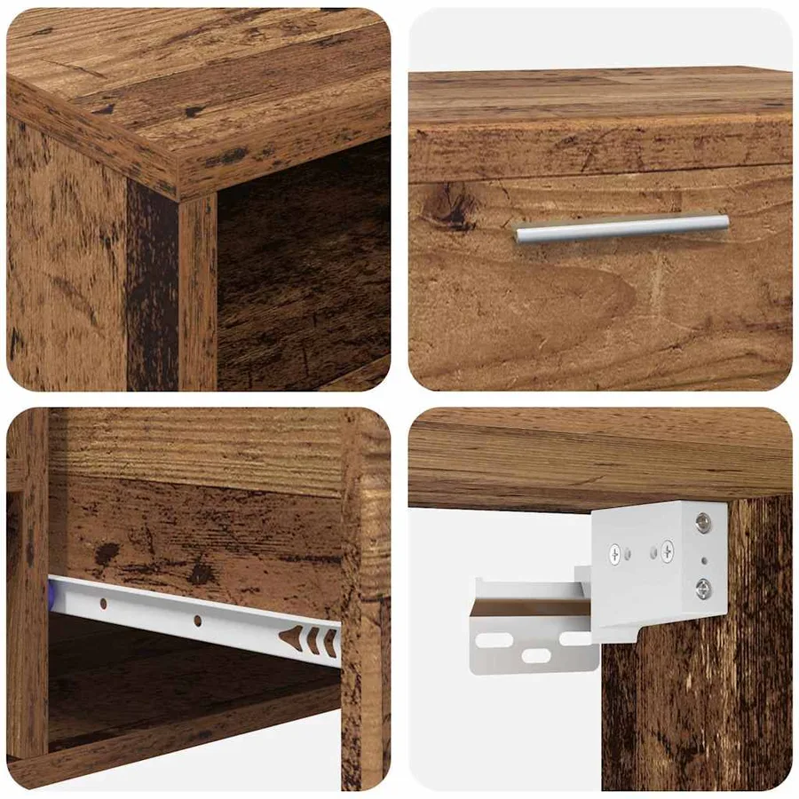 Ensemble meuble TV FLORIN 3 pcs Bois ancien Bois d'ingénierie - 8