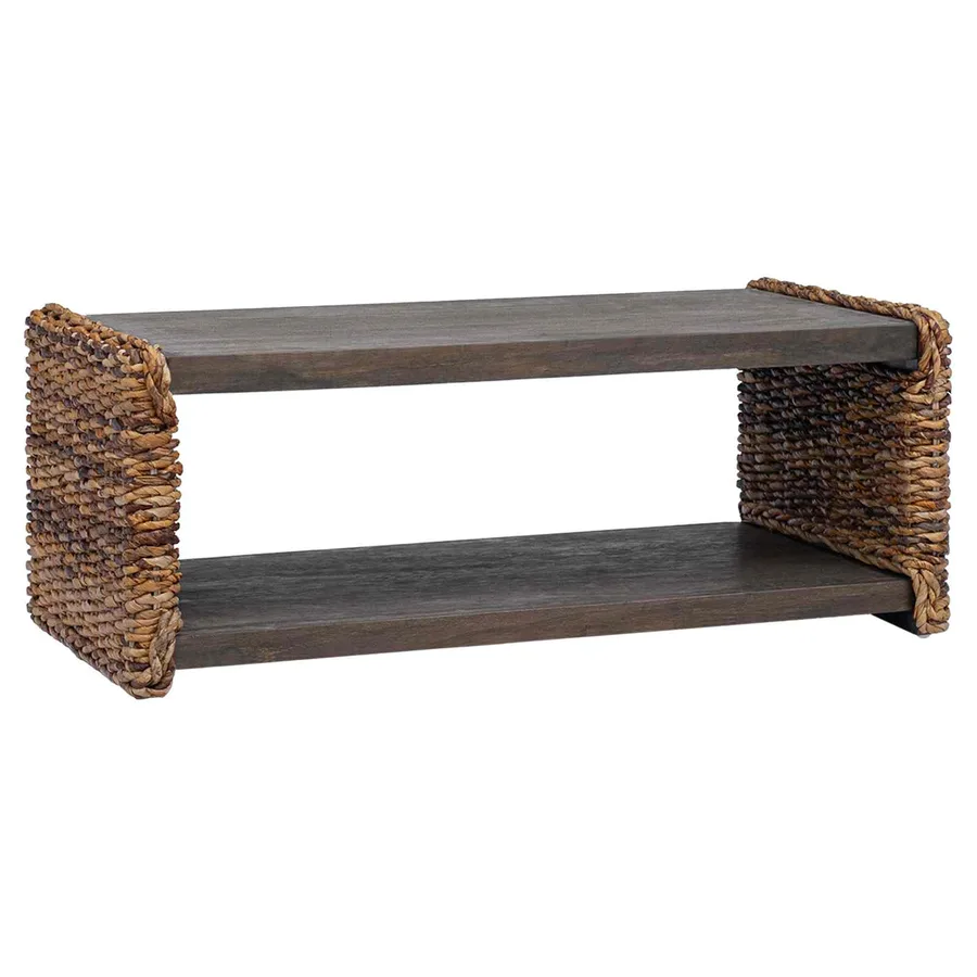 Table basse Naturel 90 x 45 x 35 cm Bois de Mahogany Massif - 2