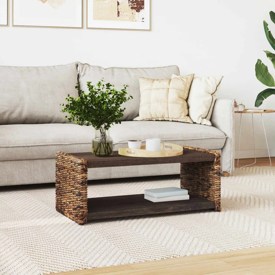 Table basse Naturel 90 x 45 x 35 cm Bois de Mahogany Massif - 3