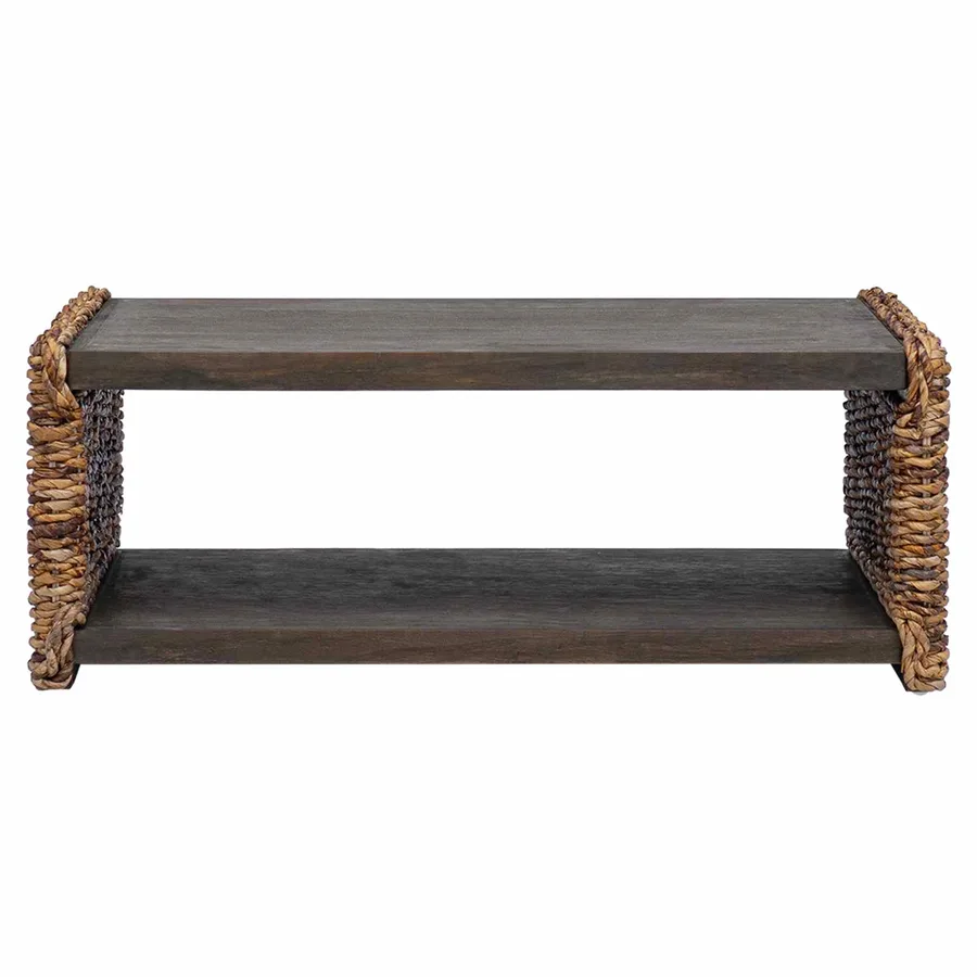 Table basse Naturel 90 x 45 x 35 cm Bois de Mahogany Massif - 4