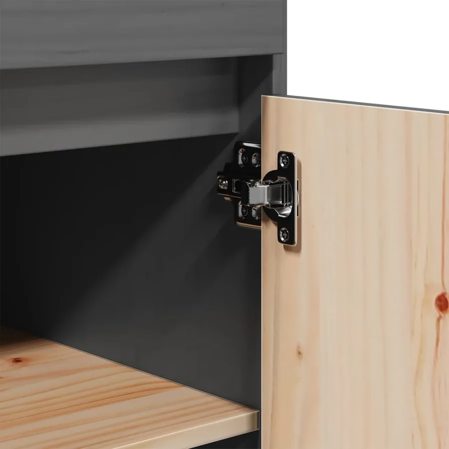 Buffet haut Gris 60x40x116,5 cm Bois massif de pin - 9
