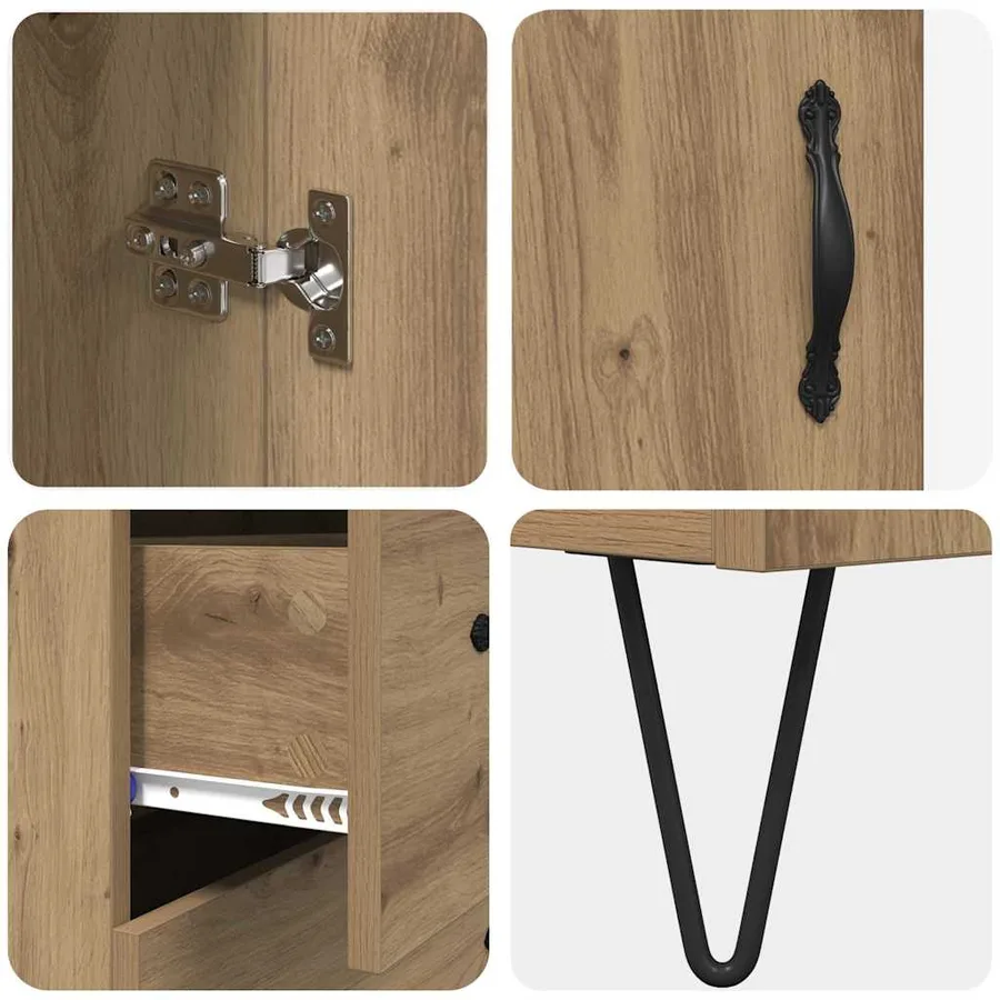 Haut Armoire Chêne artisanal 34,5 x 34 x 90 cm - 11