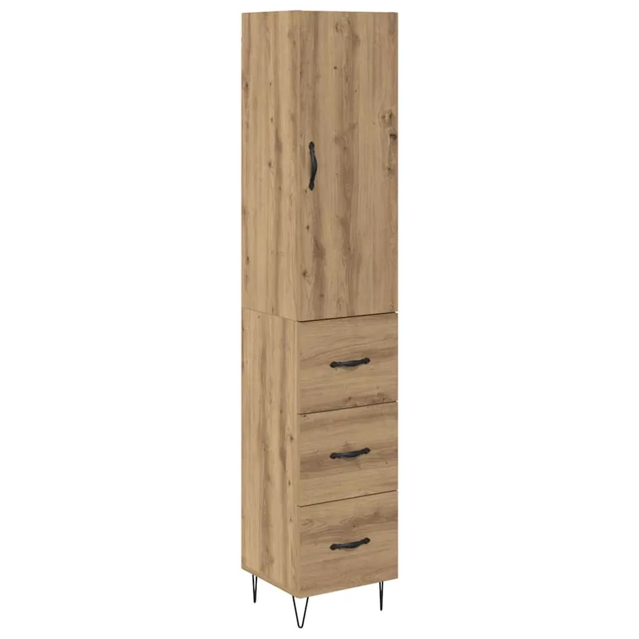 Haut Armoire Chêne artisanal 34,5 x 34 x 90 cm - 2