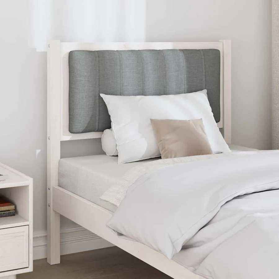Tête de lit capitonnée avec tête de lit Blanc 75 cm Pin massif - 3