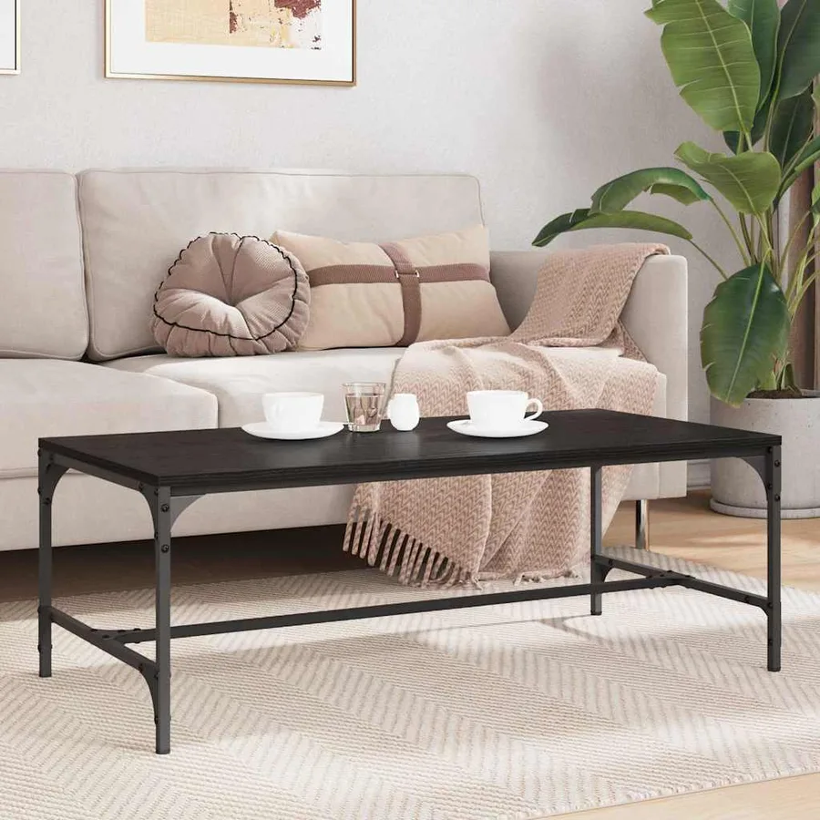 Table basse Chêne noir 100 x 50 x 35 cm Bois d'ingénierie - 4
