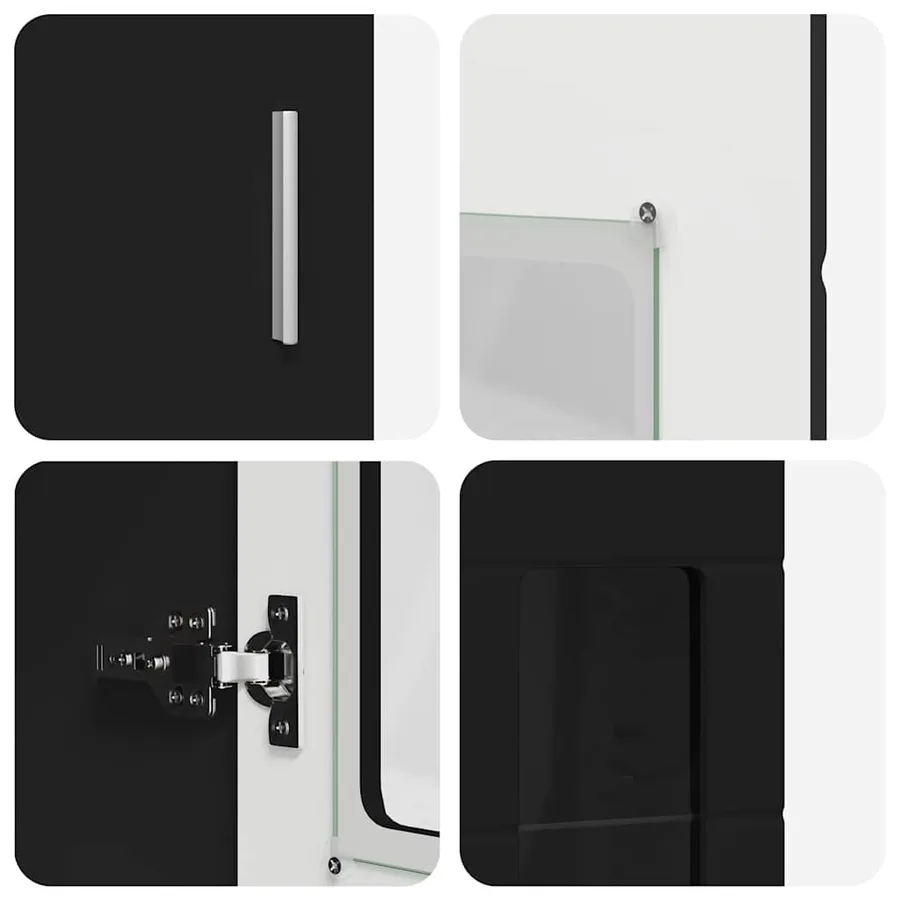 Ensemble meuble TV FLORIN 3 pcs Noir Bois d'ingénierie - 11