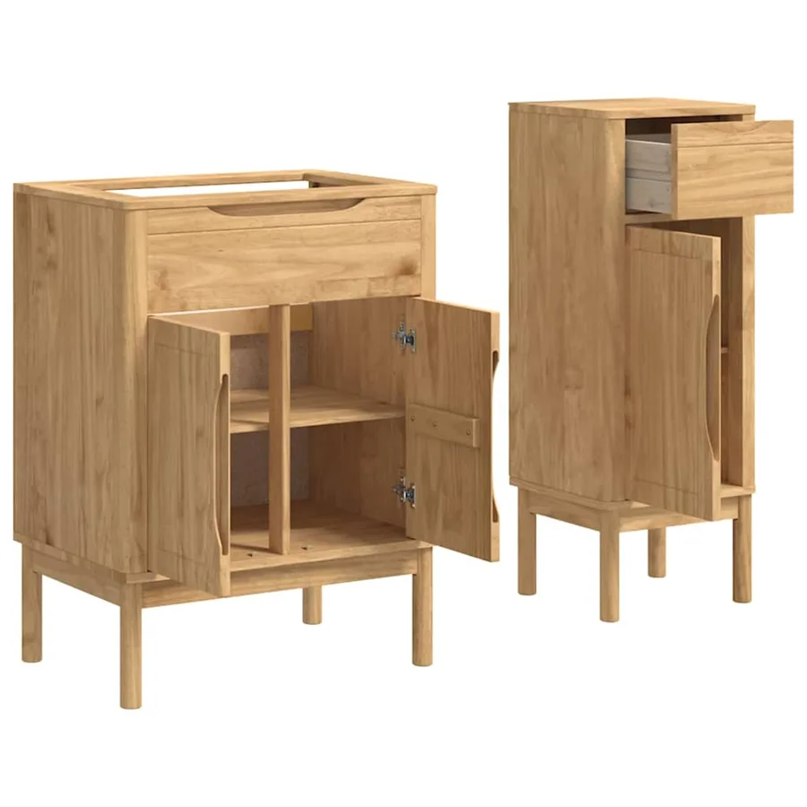 Ensemble de mobilier de salle de bain FLORO 2 pcs Cire marron - 7