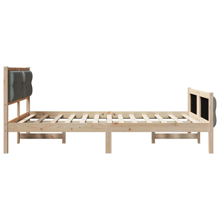 Cadre de lit Gris foncé 140 x 200 cm Pin massif - 6