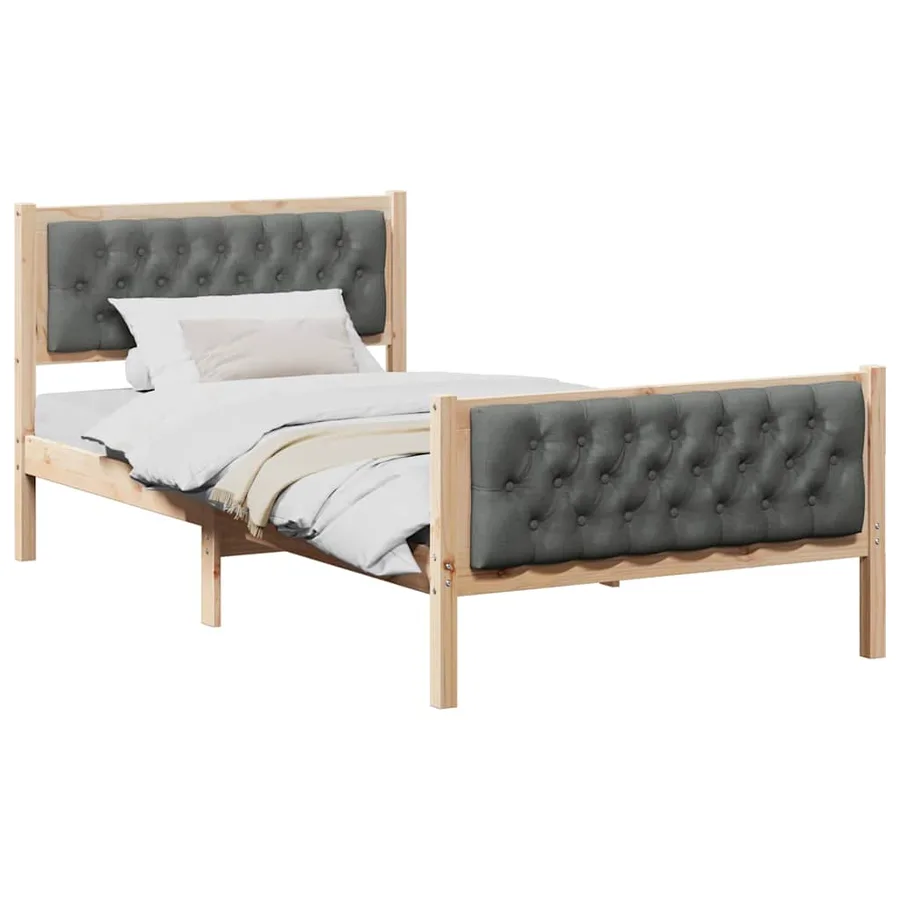 Cadre de lit Gris foncé 100 x 200 cm Pin massif - 3