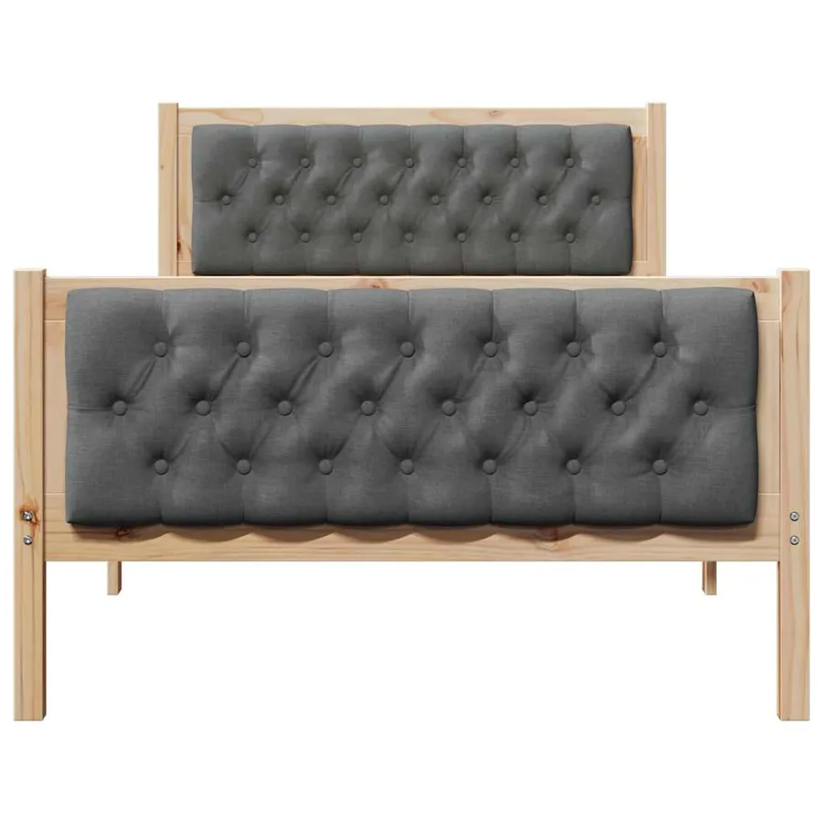 Cadre de lit Gris foncé 100 x 200 cm Pin massif - 5