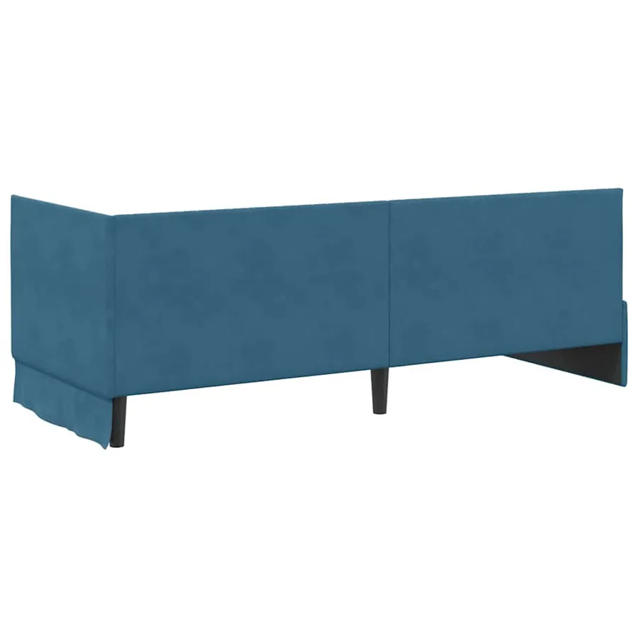 Cadre de lit d'angle avec matelas 2 pcs Bleu Velours - 9